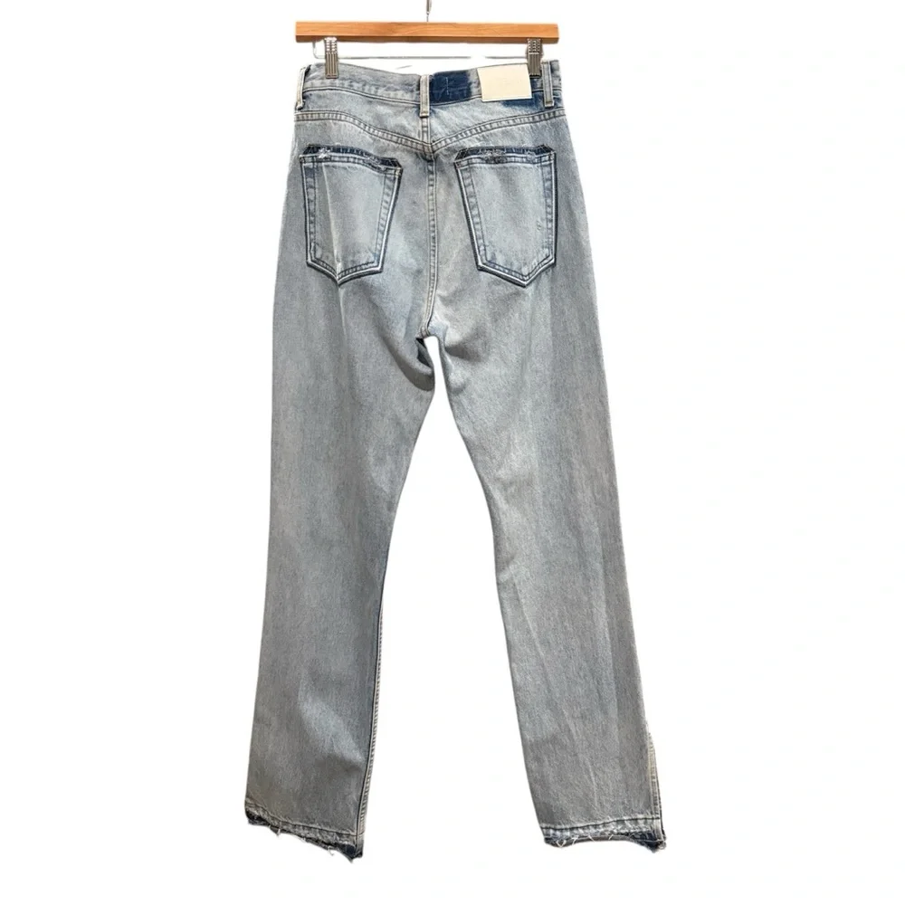 EB Denim Unraveled Two Newport frayed high-rise straight-leg jeans women’s 28 - Picture 9 of 13